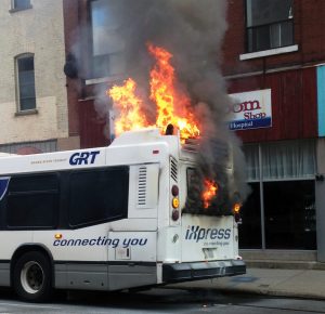 GRT bus fire