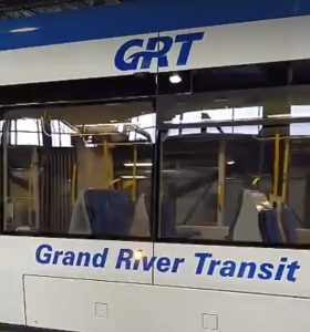 GRT branding on the ION train